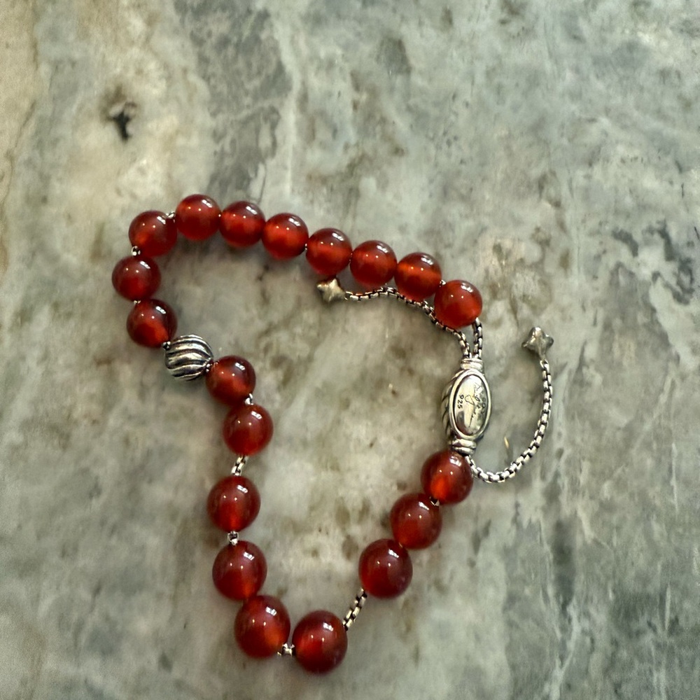 David Yurman Elegant Red Beaded Bracelet